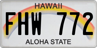 HI license plate FHW772