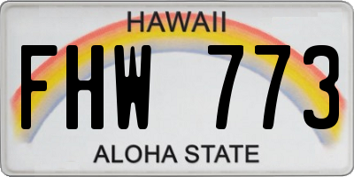 HI license plate FHW773