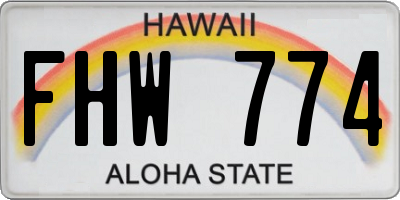 HI license plate FHW774