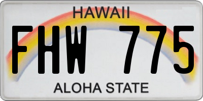 HI license plate FHW775