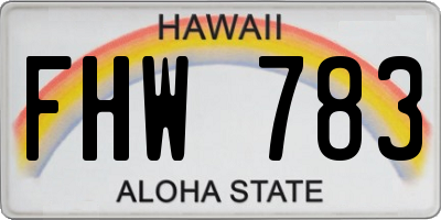 HI license plate FHW783
