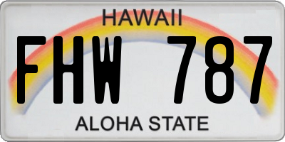 HI license plate FHW787