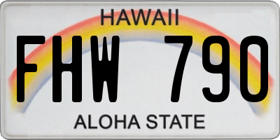 HI license plate FHW790