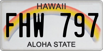HI license plate FHW797
