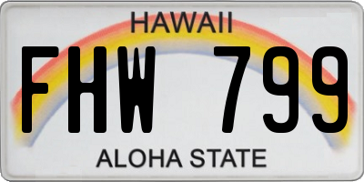 HI license plate FHW799