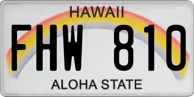 HI license plate FHW810
