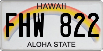 HI license plate FHW822