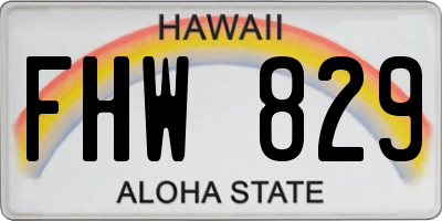 HI license plate FHW829