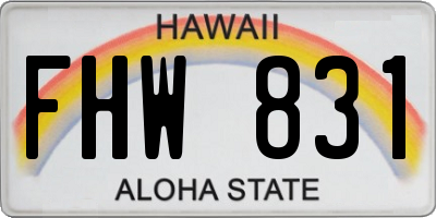 HI license plate FHW831