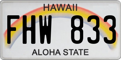 HI license plate FHW833
