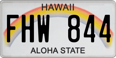 HI license plate FHW844