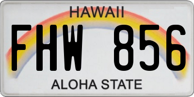 HI license plate FHW856