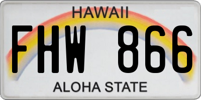 HI license plate FHW866