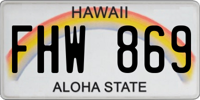 HI license plate FHW869