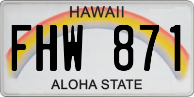 HI license plate FHW871