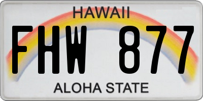 HI license plate FHW877