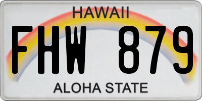 HI license plate FHW879