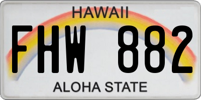 HI license plate FHW882