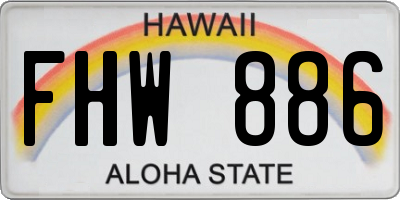 HI license plate FHW886