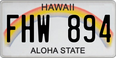 HI license plate FHW894