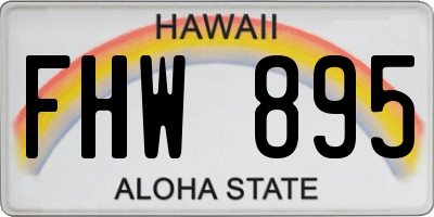 HI license plate FHW895