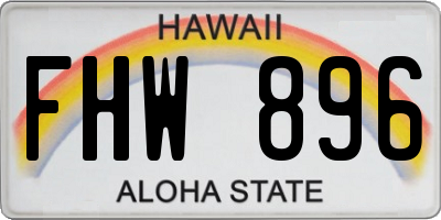 HI license plate FHW896