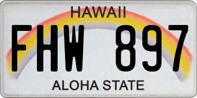 HI license plate FHW897