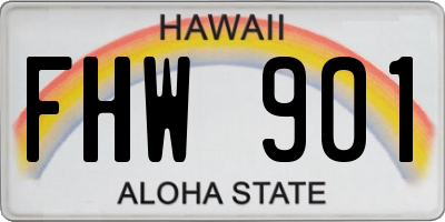 HI license plate FHW901
