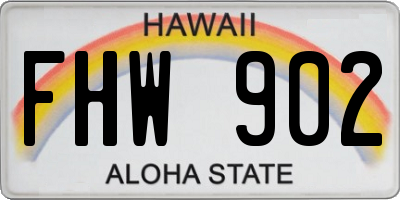HI license plate FHW902