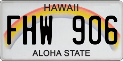 HI license plate FHW906