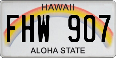 HI license plate FHW907