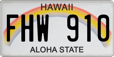 HI license plate FHW910