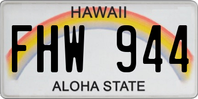 HI license plate FHW944