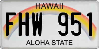 HI license plate FHW951