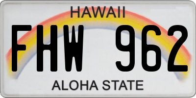 HI license plate FHW962