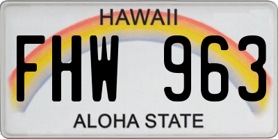 HI license plate FHW963