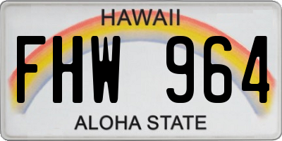 HI license plate FHW964