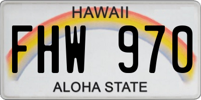 HI license plate FHW970