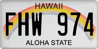 HI license plate FHW974