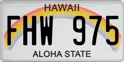 HI license plate FHW975