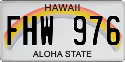 HI license plate FHW976