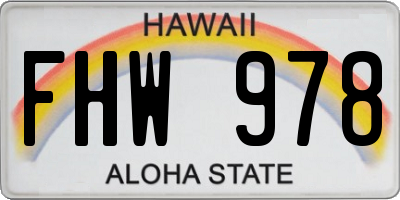 HI license plate FHW978