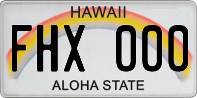 HI license plate FHX000