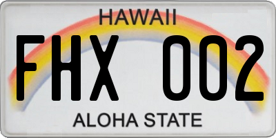HI license plate FHX002