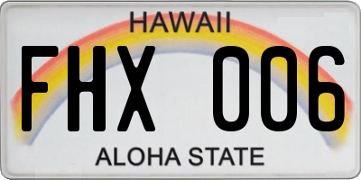 HI license plate FHX006