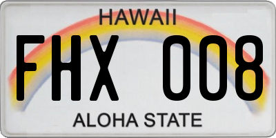HI license plate FHX008