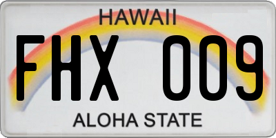 HI license plate FHX009