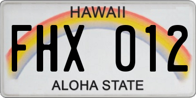 HI license plate FHX012