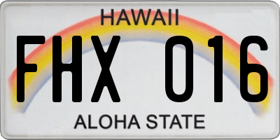 HI license plate FHX016