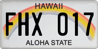 HI license plate FHX017